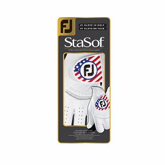 Men's Footjoy StaSof Flag Golf Gloves White NZ-439177